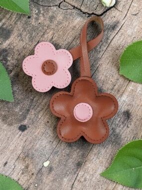 Flower bag charm PU leather